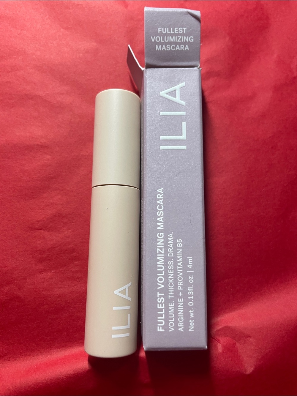 ILIA Fullest Volumizing Mascara - Beige Tube with Lavender Box